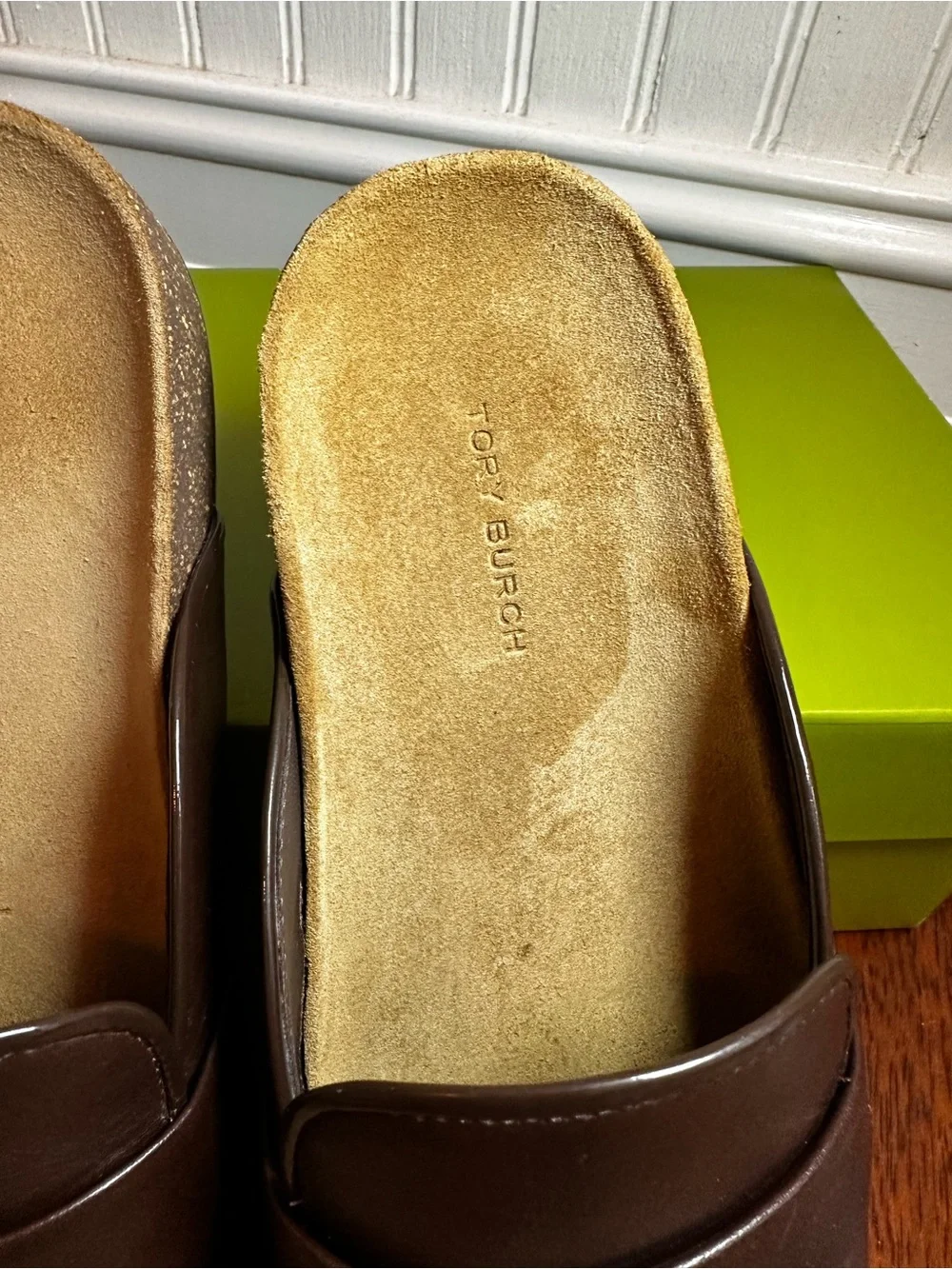 Tory Burch | Dark Brown Leather Mule with Gold Logo
